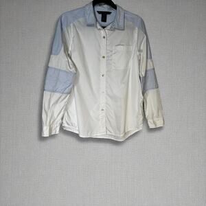 Marc Jacobs White & Blue Button Down Shirt Men’s Long Sleeve Casual Top size M